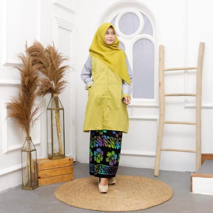 SATSET Satu Setel pakaian Santriwati tunik toyobo hijab sarung