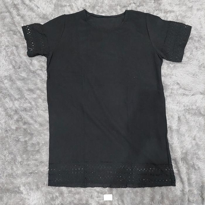 WTD001 MINI DRESS HITAM SANTAI LENGAN PENDEK