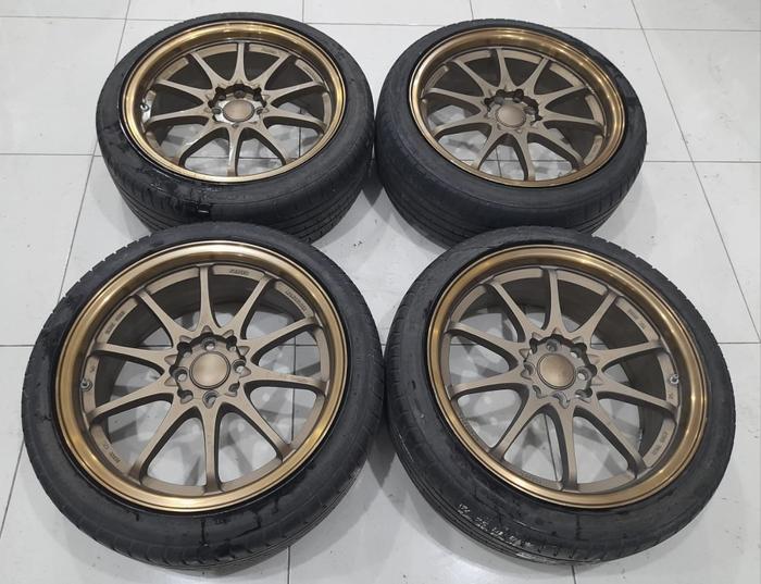 velg mobil bekas ce28 r17 lebar 7,5 et 40 pcd 4x100/14 + ban 205 45 17