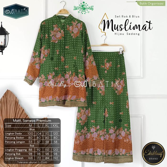 Setelan muslimat nu batik baju seragam set jilbab pengajian wanita