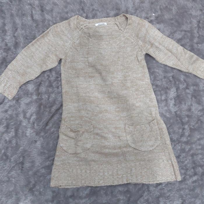 WTD009 MINI DRESS WOL CREAM LENGAN PANJANG