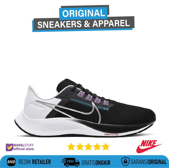 NIKE Air Zoom Pegasus 38 Black / Metallic Silver / White (GS & Men)