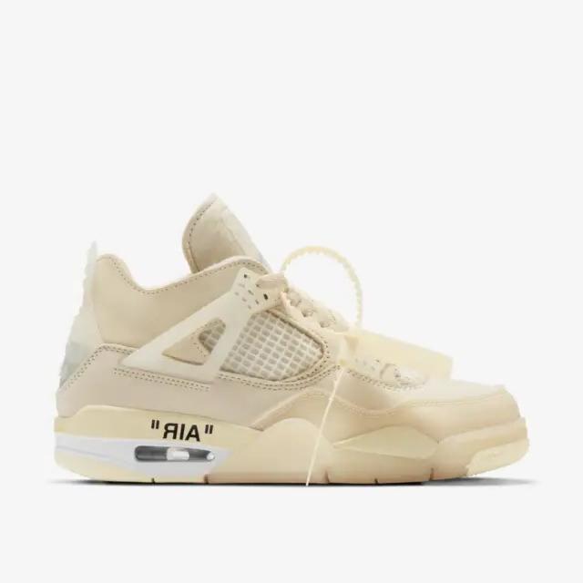 Off-White x Nike Air Jordan 4 Sail Original Resmi