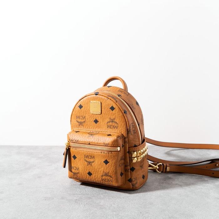 MCM Stark bebe boo side studs backpack Cognac