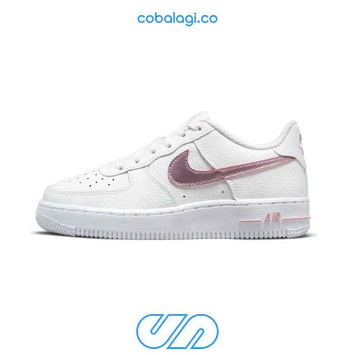NIKE Air Force 1 GS White / Pink Glaze - Original Resmi