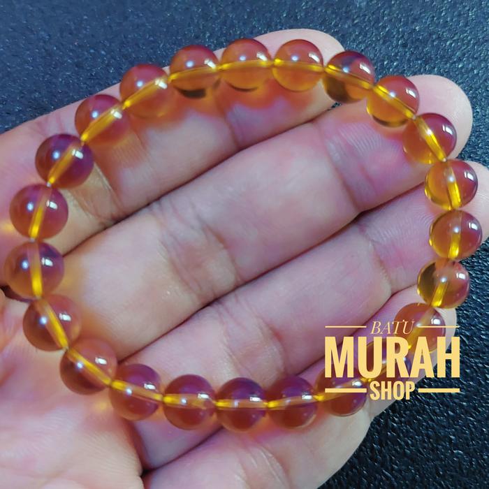 Gelang Asli Getah Damar Amber Mexico 8mm