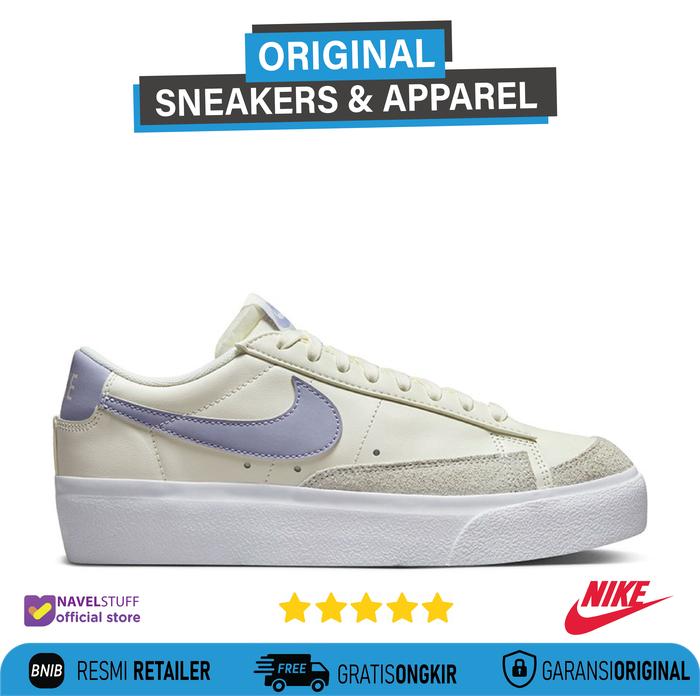 NIKE Blazer Low Platform Sail/Indigo Haze/White Original Resmi BNIB