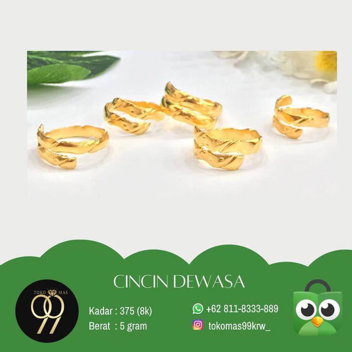 Cincin gold belah rotan 375