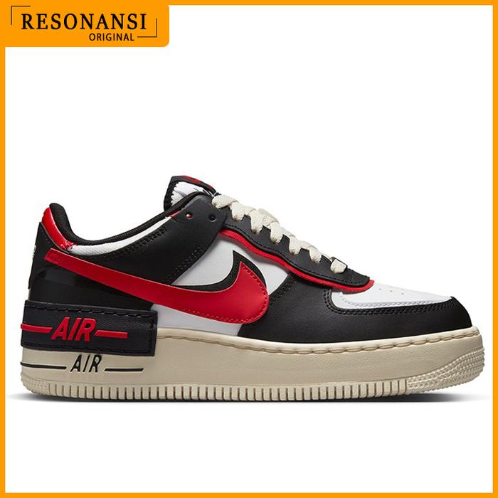 SEPATU WANITA TERBARU NIKE ORIGINAL SNEAKERS AIR FORCE 1 SHADOW HITAM