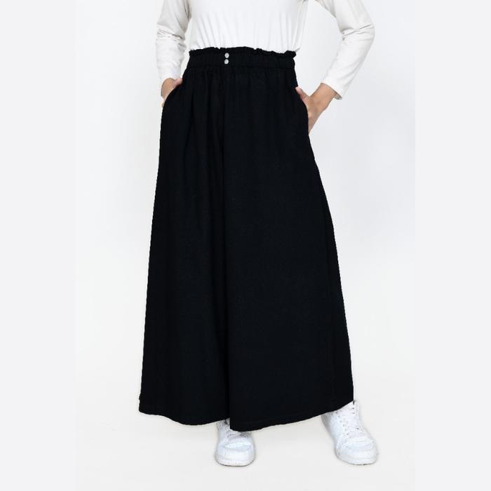 Lezahrasignature Palazzo Denim Kelly Ashley Celana Panjang Kulot Soft Jeans Wanita Fit 75 Kg Siluet 