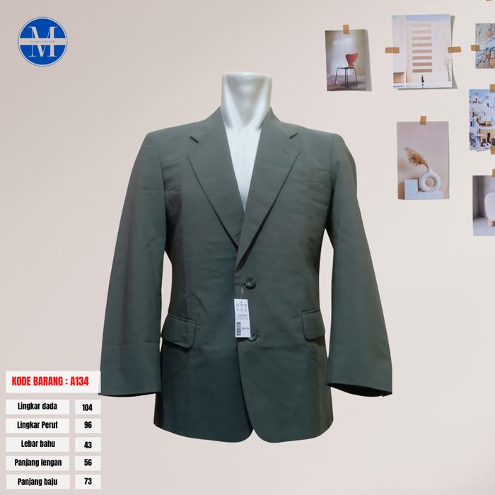 SALE Minus - FIOR UOMO  Jas Pria Hijau Army