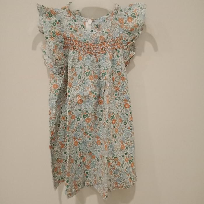 Preloved smocked dress anak flowers Agabang 2years