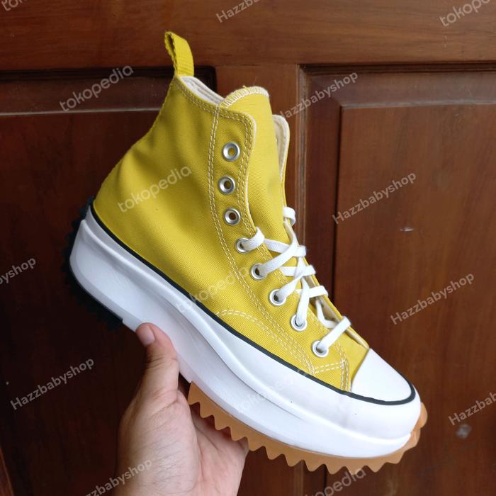 converse run star hike high yellow original