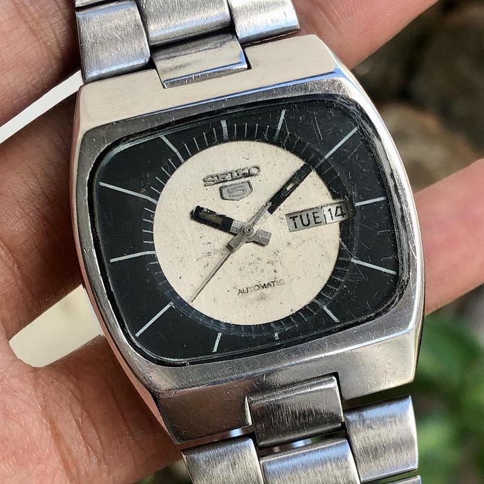Jam Tangan Vintage Seiko 5 Automatic 6309 Tv Shape