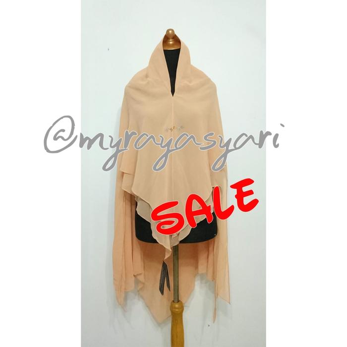 Khimar Syari sisesa short naomi peach sale