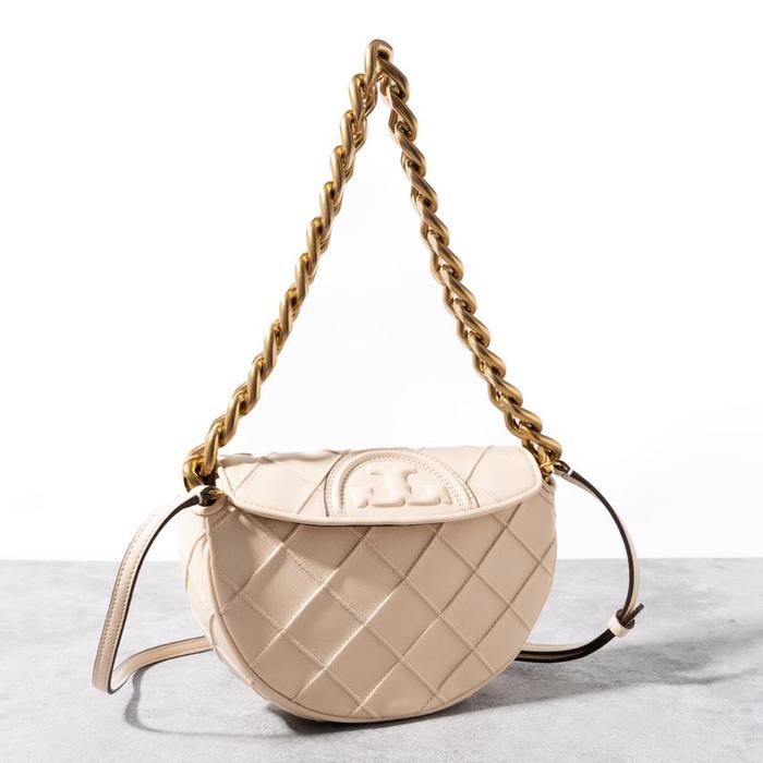 TB Fleming soft mini crescent shoulder bag 22.5x14x5 cm - New cream