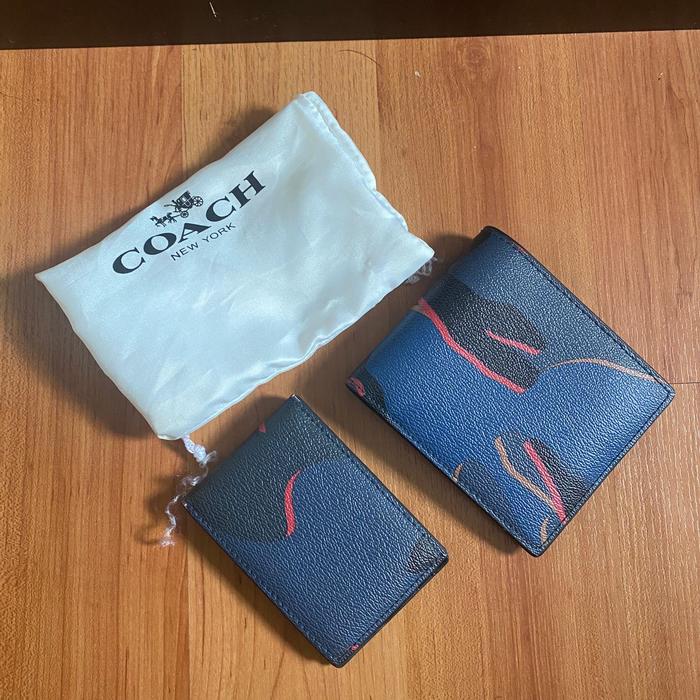preloved COACH men wallet 3 in 1 with signature