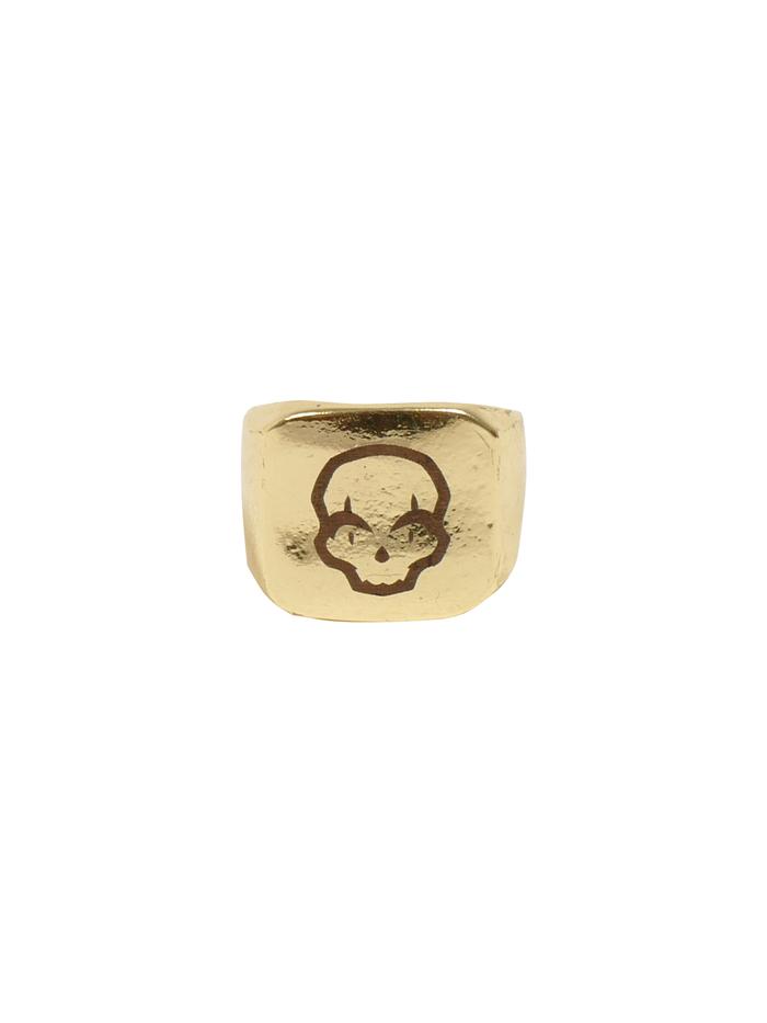 Diamond Victory Skull Head Gold Ring