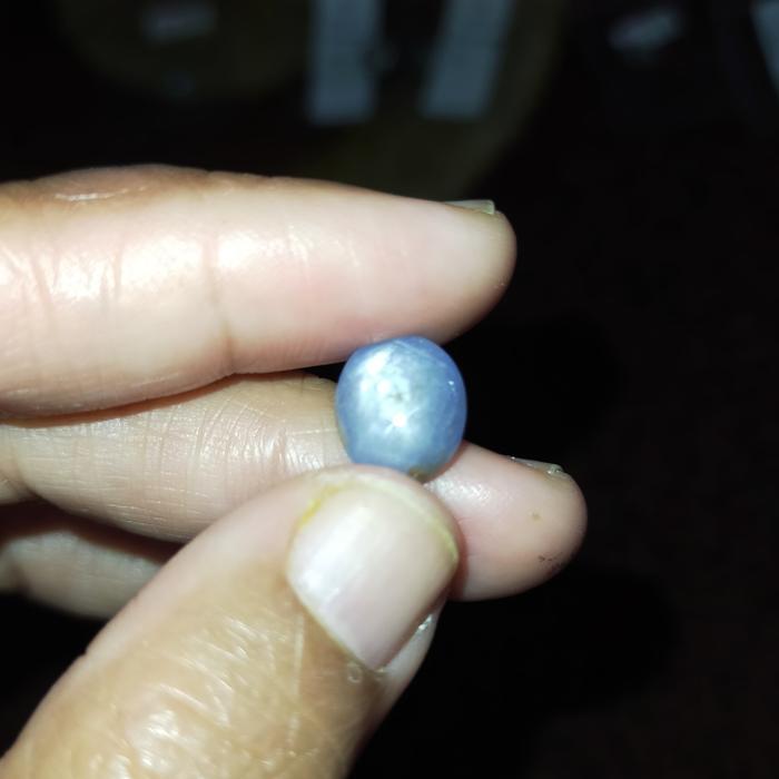 Batu Permata Mulia Natural Blue Safir Star Birma (C) Bentuk Oval Polos - Sapphire Star Burma