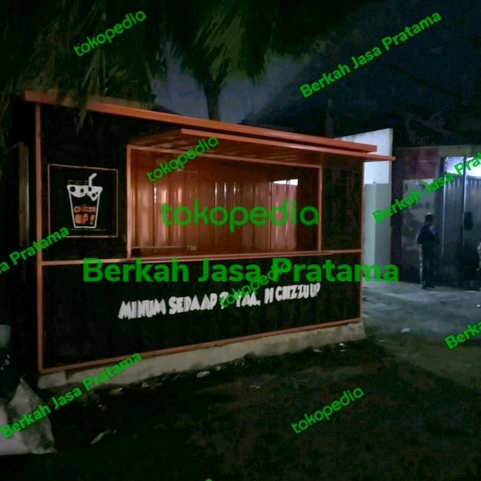 Booth kontainer minuman kekinian ukuran 4x2