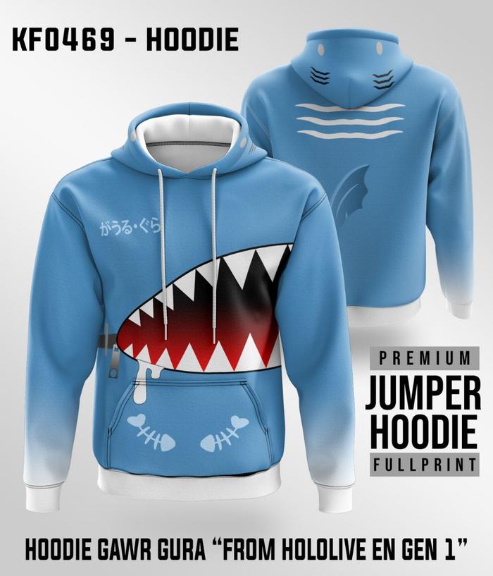 Jaket Hoodie Gawr Gura - Hololive ID Gen 1