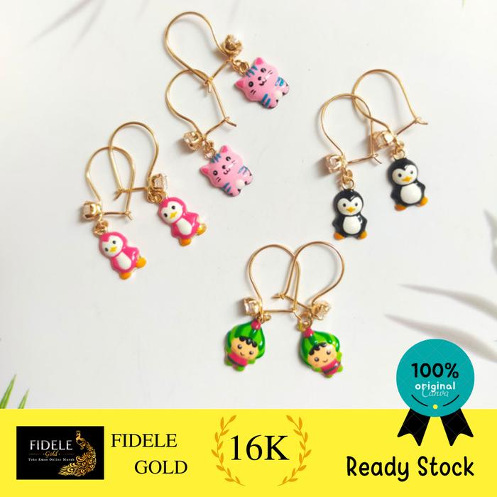 Anting anak cat Emas 70% terlaris anting emas anak emas 700 emas tua