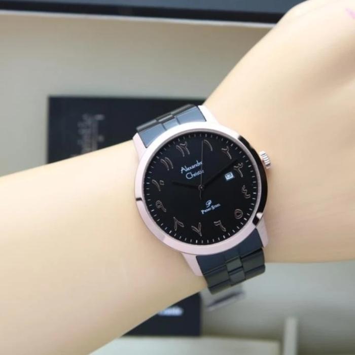 jam tangan pria original ALEXANDRE CHRISTIE AC1024MD ROSEGOLD BLACK