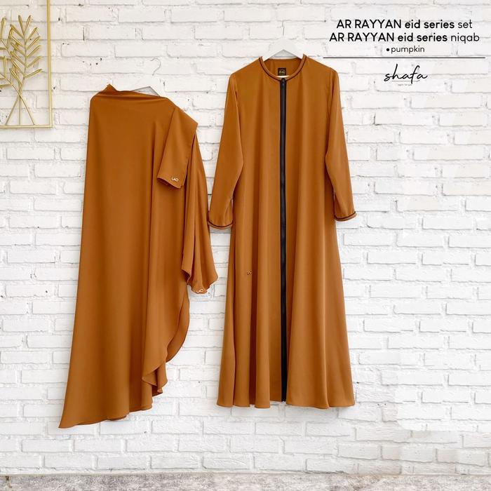 Ar Rayyan Eid series Gamis set (Pumpkin) Shafa jilbab