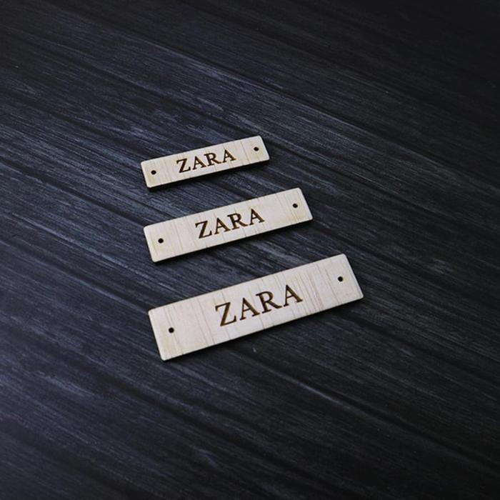 Tag Label Kayu - Hangtag merek Logo Baju Kerudung Kaos Sepatu