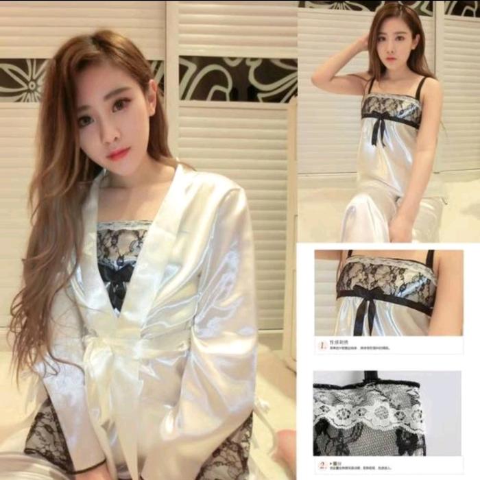 Set satin lace / Kimono Set 3in1 / Kimono Sexy / Kimono sleepwear jc1