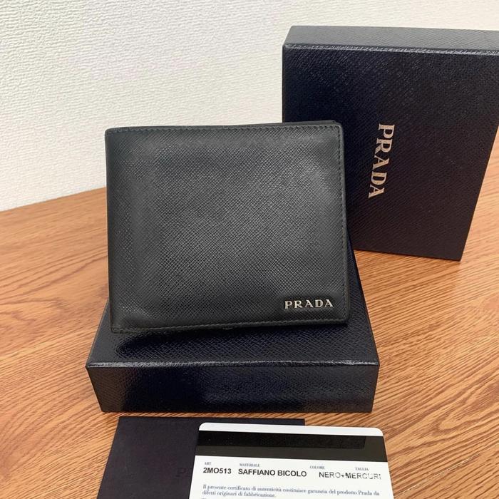 Prada pocket wallet black original bally tumi fendi kenzo gucci lv ysl