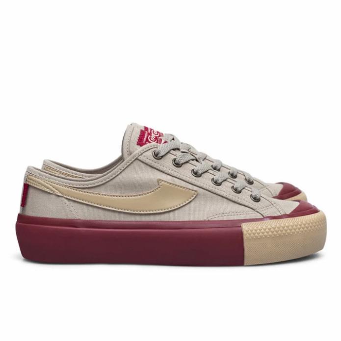Sepatu Compass Gazelle Low Wafer Maroon Original Sneakers Pria Wanita