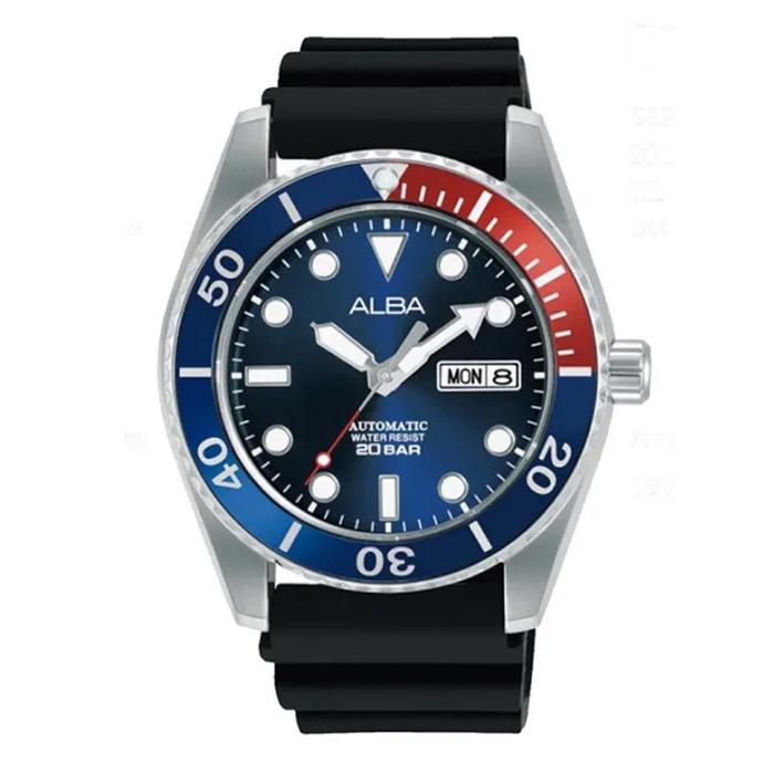 ALBA AL4425X1 PEPSI COLA BLACK RUBBER AUTOMATIC Jam Tangan