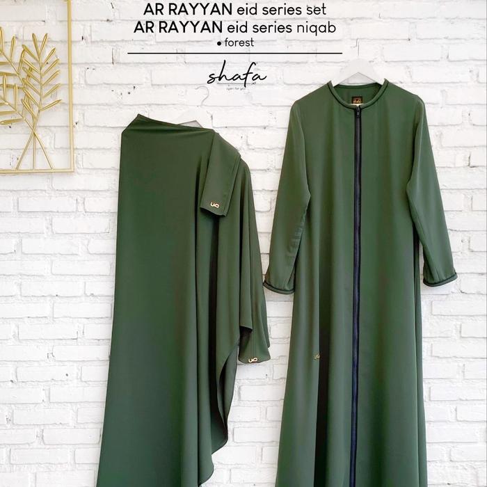 Ar Rayyan Eid series Gamis set (Forest) Shafa jilbab