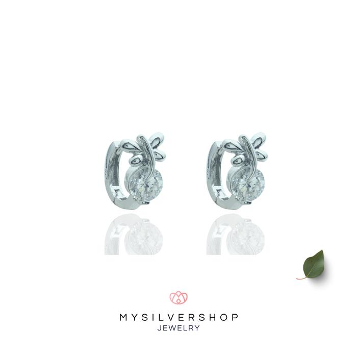 Anting  Butterfly Kupu kupu Silver - Berlapis Emas Putih