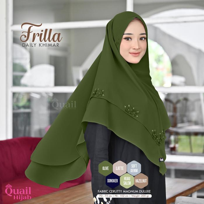 Jilbab Instan Bergo Ceruty FRILLA Original Quail Hijab