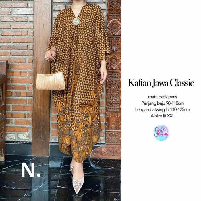 Baju Batik Wanita Kaftan Modern Dress Tunik Jw Cl 4 Paris -Mg