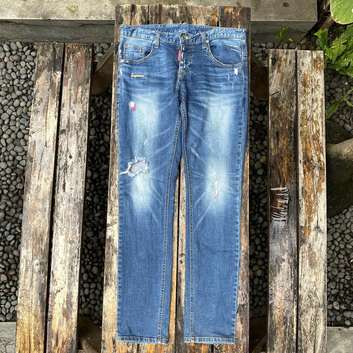 DSQUARED Splatter Washed Denim Jeans Made In Italy, Size 50// 32-34, U