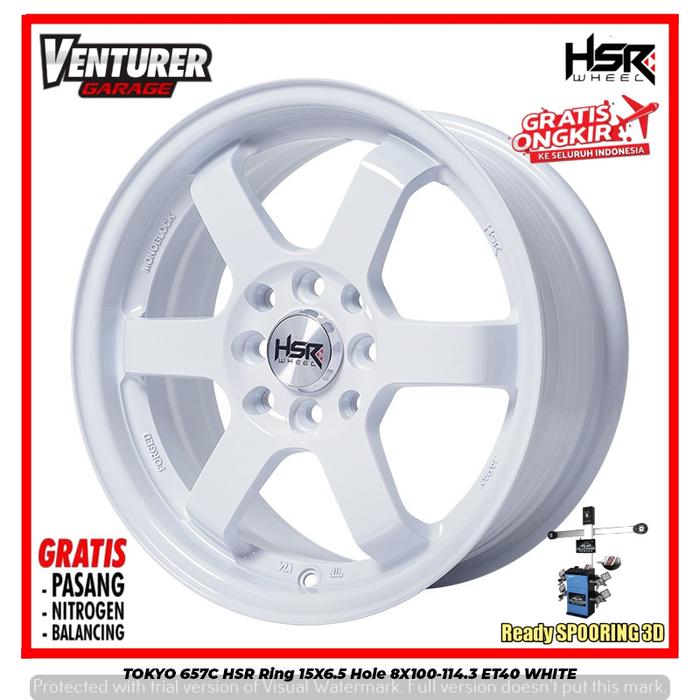 VELG MOBIL R15 HSR WHEEL TOKYO PUTIH VELG RACING RING 15 BRIO WIYUNG