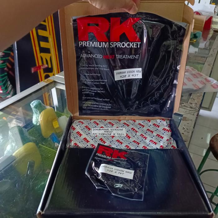 Gear Set+Rantai NEW VIXION - RK TAKASAGO