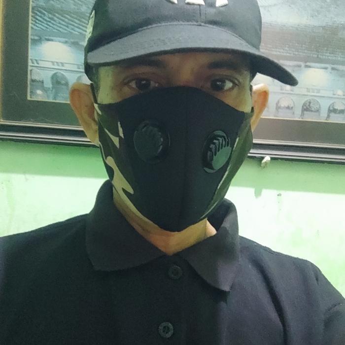 masker kain premium 3 lapis 2 ventilator/valve/filter udara, termurah!