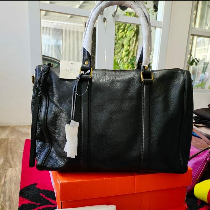 tasFossil kendal large satchel leather black