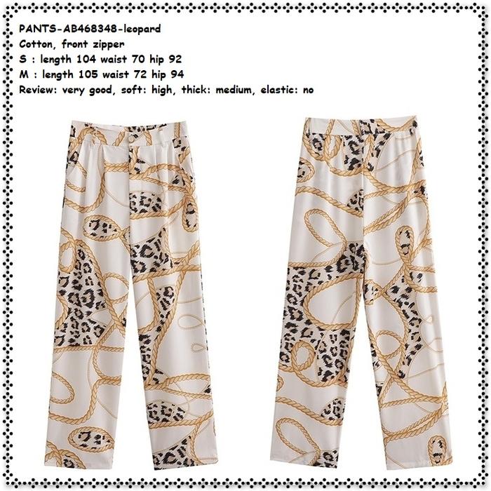 AB468348 Celana Panjang Kulot Maxi Leopard Macan Wanita Korea Import