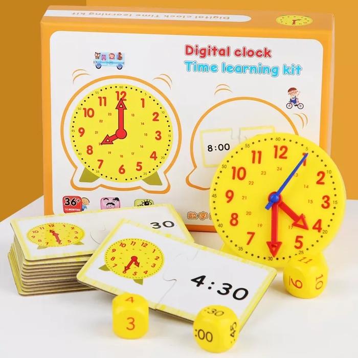 Mainan Jam anak digital clock time learning kit mengenal jam anak tk