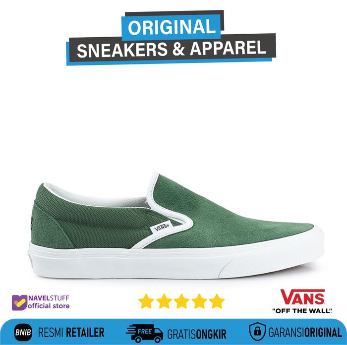 VANS Slip On Vans Club Green/White (Suede) Original Resmi (PT.Navya)