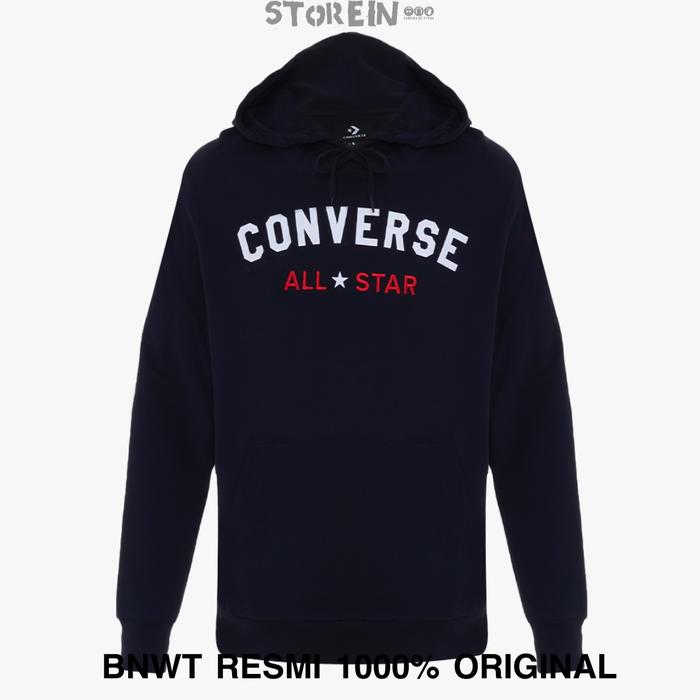 Converse Mens Hoodie All Star Logo Printed Black & Grey Original