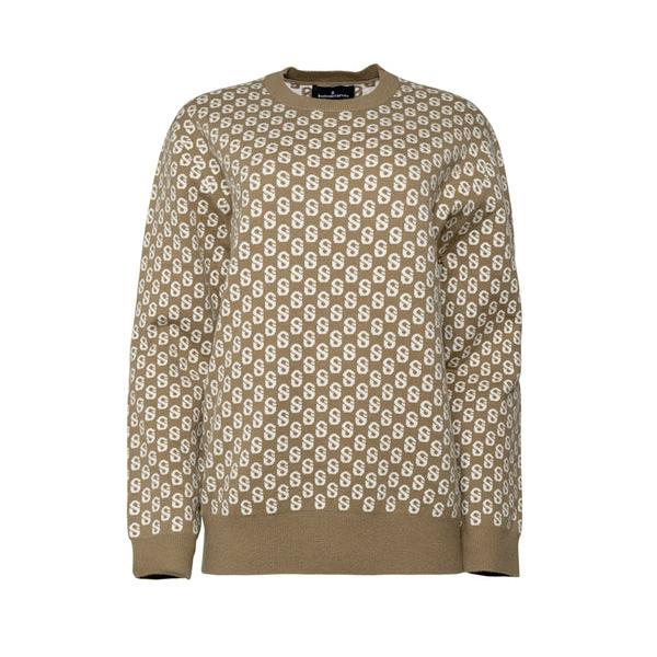 BUTTONSCARVES Signature Monogram Sweater - Pale Gold ORIGINAL