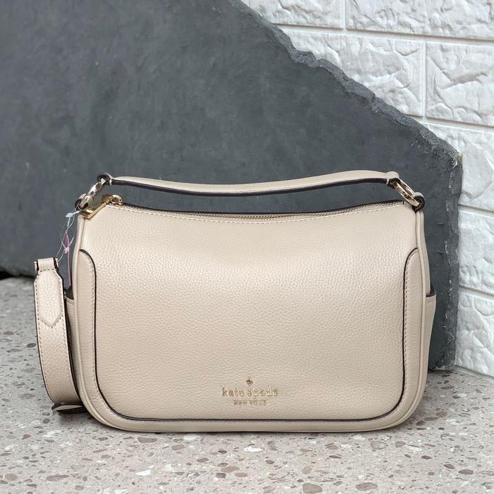 Smoosh Crossbody Leather Light Sand