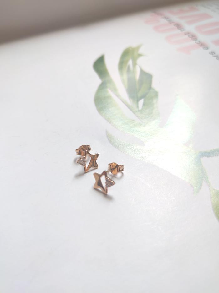 Anting Star Giwang tusuk emas asli 8k kadar 375 toko emas