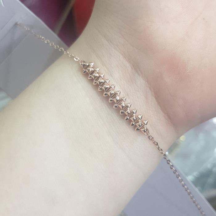 gelang serut polos rosegold rose gold emas asli 750 75% 17k simple